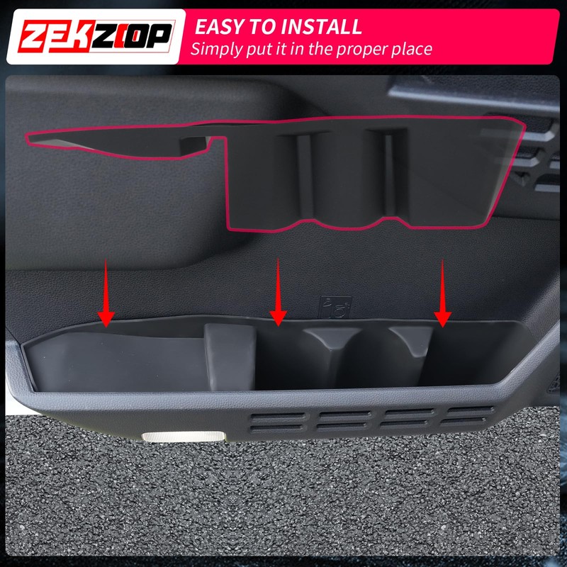 Zekzoop 2PCS Front Door Side Storage Tray Compatible with 2025