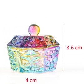1 Piece Mini Hexagon Shape Colorful Acrylic Liquid Powder Glass Cup Nail Crystal Bowl with Lid Nail Art Brush Washing Container for Nail Salon Nail Art Tools Nail Decor