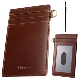 Fabrizio Men's Pass Case, Commuter Holder, Card Holder, Italian Leather, Thin, Genuine Leather, Card Slot, IC Card Case, Card Holder, License Case, dark brown