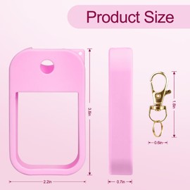 YAKOTAKI 2Pcs Soft-Touch Silicone Case Compatible with Touchland Hand Sanitizer Spray 1FL OZ/30ML, Portable and Protective Case with Metal Keychain, Easily Coordinate with Bags and Belt