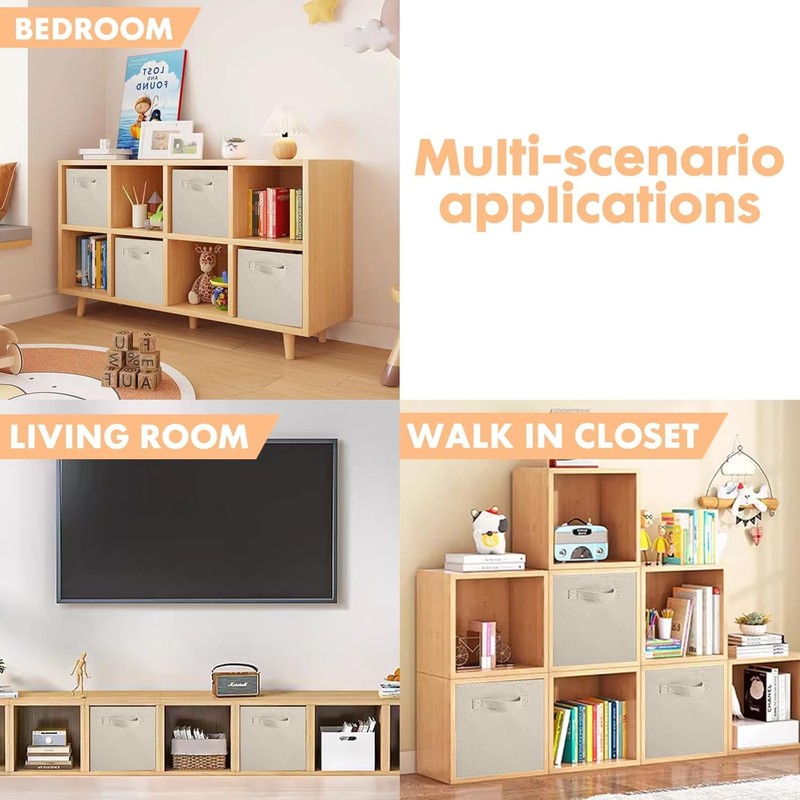 powerking Cube Storage Boxes, Foldable Fabric Storage Bins And Cloth