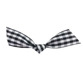 Reliant Ribbon 5162-984-05C Gingham Check Twist Tie Flair Bows Bows, 7/8 Inch X 100 Pieces, Black/White