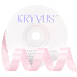 Baby Pink Satin Ribbon 3/8 inch X Continuous 25 Yards, Single Face Polyester Ribbon Perfect for Gift Wrapping, Flower Bouquet, Wedding Decor, Crafts, Bow Making, Sewing and More