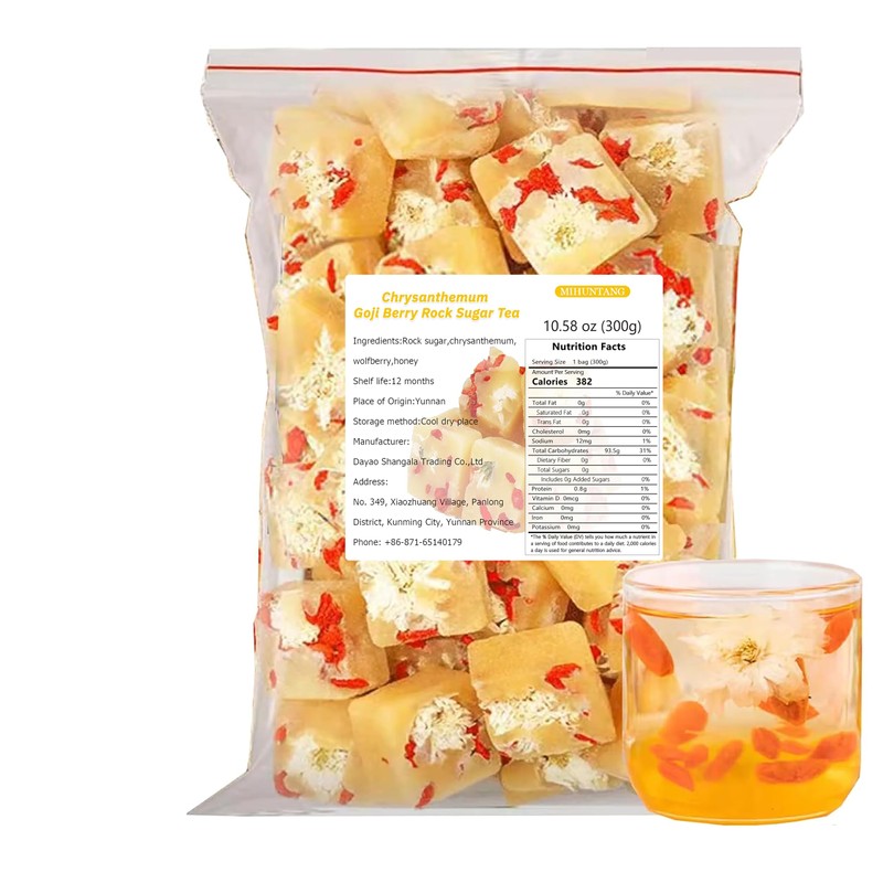 Chrysanthemum Goji Rock Sugar Tea 10.58 Oz/300g Individual Packing Rock