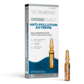 Marnys Kosmetische Ampullen Antipollution Extrem - Haut Umwelt- und Digitalverschmutzung ausgesetzt - 7 Ampullen à 2 ml für zwei Wochen - Weißbraun, Niacinamid und Glykogen 60 g