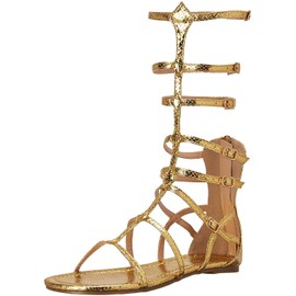 Ellie Shoes Women's 015-zena Flat Sandal, Gold, 8