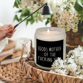 QASHWEY Godmother Candle, God Mother Gifts for Women, Mothers Day Candles Gifts for Godmother, Godmother Gift Soy Candle, God Mother of The Year Lavender Fragrance Candles for Home Scented