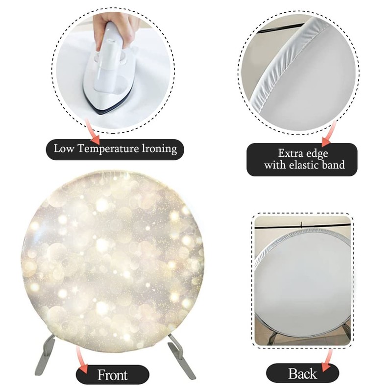 SDOTPMT Diameter 2 m Light Beige Round Background Lid Solid