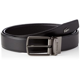 Lacoste LB80090 Men's Cow Leather Reversible Business Belt, Black
