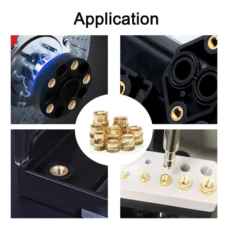 Pack of 145 Brass Threaded Inserts Female Thread Knurled Nuts,