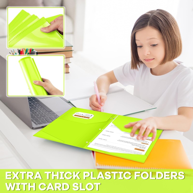 Henoyso 60 Pack 2 Pocket Folders with Clear Front Pocket