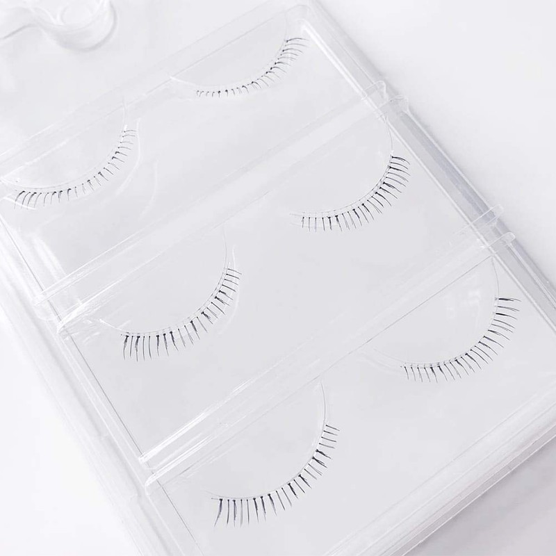 Musegetes 3 Pairs Lower Eyelashes False Eyelashes Transparent Axis False