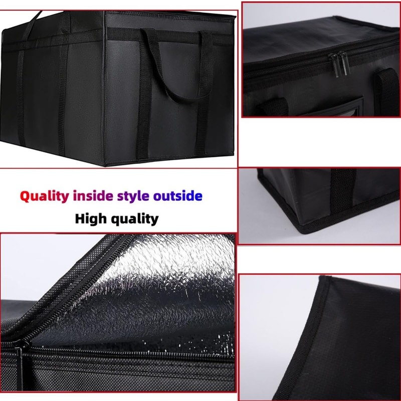 Insulated Cooler Collapsible Bag, Zipper Closure Keep Food Hot Or