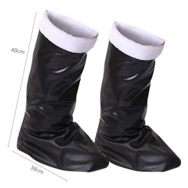 Bohue Christmas Santa Boot PU Leather Santa Claus Boots Adult Santa Boot Covers Christmas Party Supplies Fancy Dress for Christmas Masquerade Cosplay