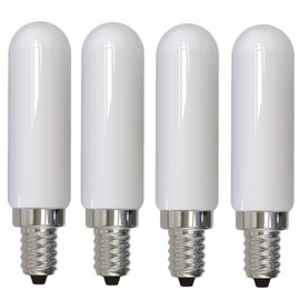 Diodesy- T6 Dimmable Milky LED Light E12 Candelabra Tubular Bulb Pack of 4 4.5W (40W Equivalent) 3000K Soft White 400 Lumen Decorative Filament for Ceiling Fan Chandelier Pendant Wall Sconce UL Listed