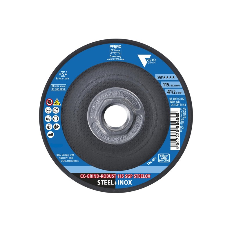 PFERD Grinding Disc - Pack of 10 - CC-Grind®-Robust, 4-1/2"