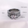 White Gold Filled 2pcs Womens Wedding Ring Sets Bridal Sets