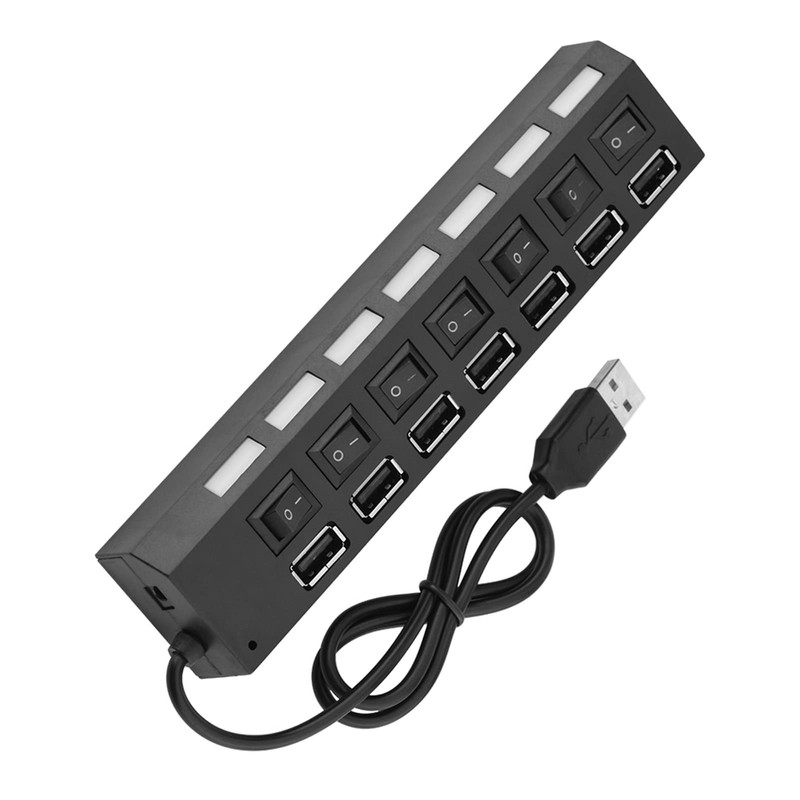 7-Port USB 2.0 Hub, 480Mbps 7 Port USB Hub No