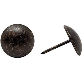 ComfortStyle Premium Upholstery Tacks, 3/4-inch Diameter Nailhead Pins, Large Decorative Trim for Furniture (80, Dark Antique Brass)