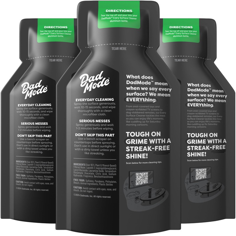 DadMode Every Surface Cleaner Refill Pack, Multi-Surface All-Purpose Cleaner Spray