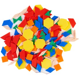 DOHE Educa - Geometric Building Blocks for Children (Pack of 250) - Hexagons, Squares, Trapezoids, Diamonds, Diamonds and Triangles - Montessori Method - School and Learning Material