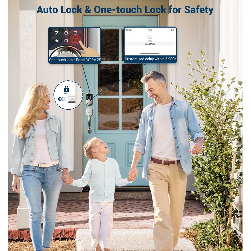 Veise VE06 Smart Deadbolt with App Control, Keyless Entry Smart