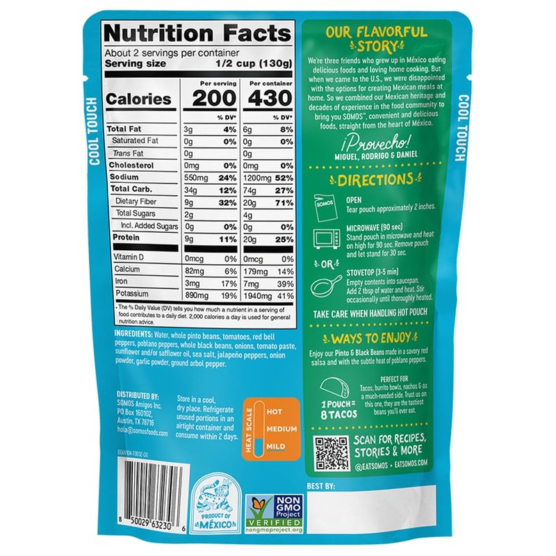 SOMOS Pinto & Black Beans, 10 OZ