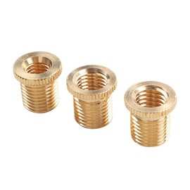 ZIMISI Car Shift Knob Adapters, M8 X 1.25, M10 X 1.25, M10 X 1.5 ID (to M12 X 1.25 OD) Universal Brass Thread Gear Shifter Knob Screw for Most Manual Gear Shift Head (3PCS)