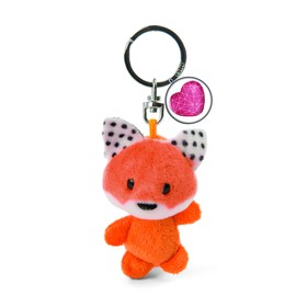 NICI 47533 Key Ring 7 cm Heart Symbol - Lucky Charm Fox Pendant for Lanyard, Keychain & Key Chain, Orange/White