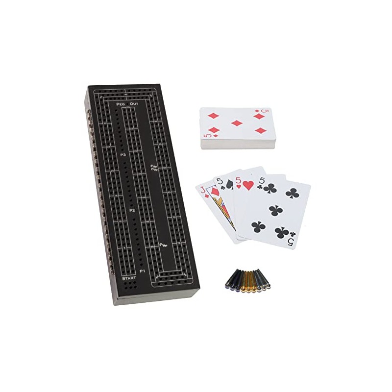 WE Games - Juego de cribbage de madera para 3