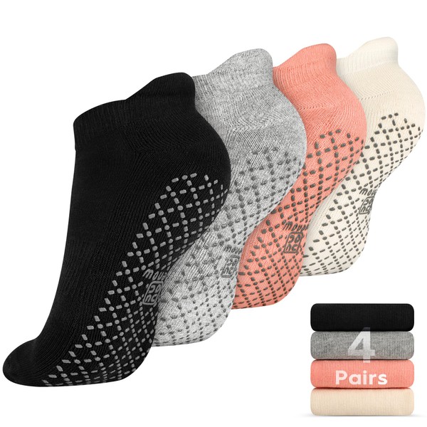 unenow Unisex Non Slip Grip Socks with Cushion for Yoga