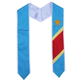 Del Mex Graduation Country Flag Stole Embroidered Sash Scarf (Congo)