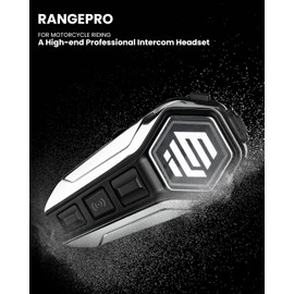 ILM Motorcycle Bluetooth Headset Helmet Communication System 2100M Intercom IP67 Waterproof Noise Cancellation Model RANGEPRO Gray