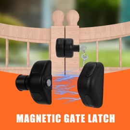 KOVOSCH Magnetic Gate Latches Side Pull, Black Key Lockable Magnetic Gate Latch for Home, Yard & Garden Fences