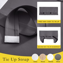 NICETOWN Room Darkening Blackout Window Curtains Solid Energy Saving Thermal Insulated Decorative French Door Curtain for Home Office Living Room, 26W x 18L Inch, Dark Grey, 1 Panel