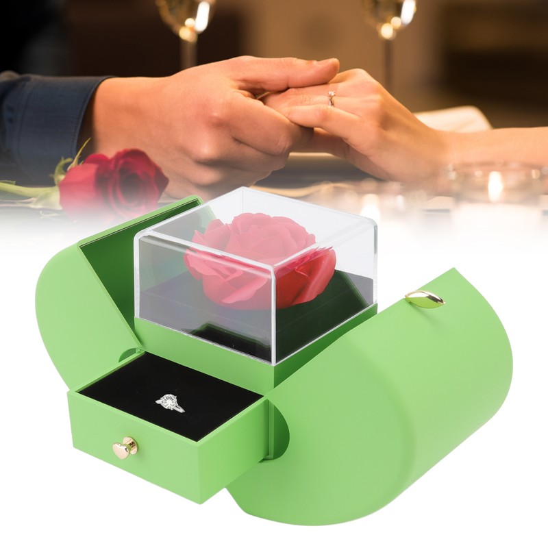 Rose Jewelry Box Apple Rose Shape Acrylic Jewelry Gift Box