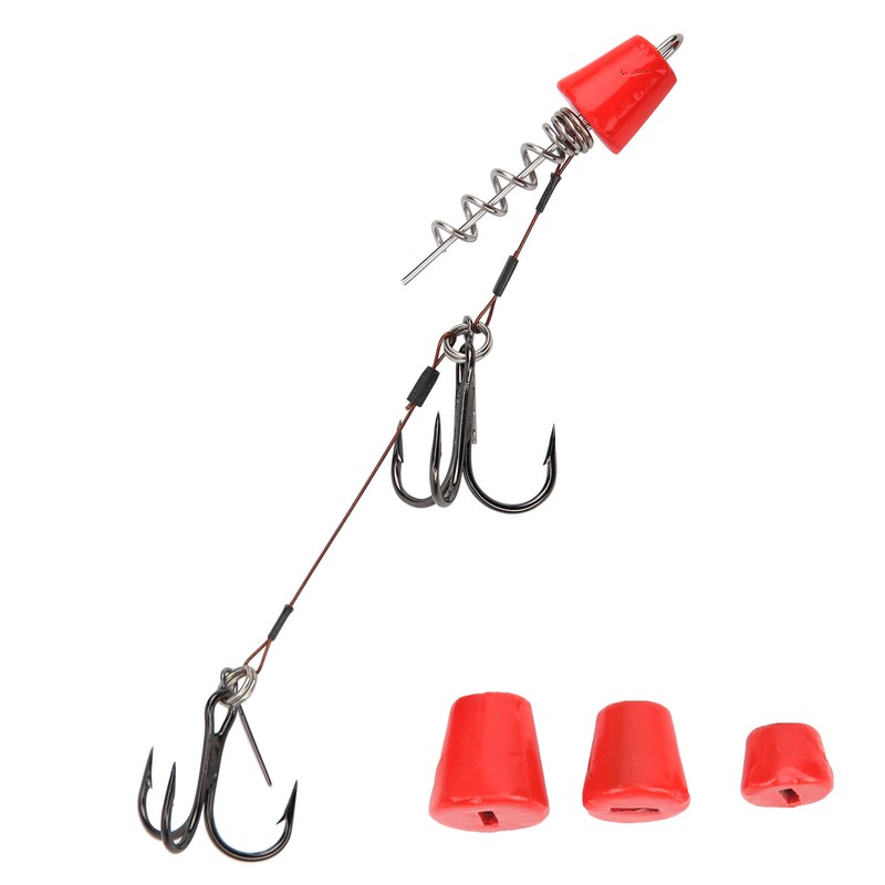 Portable Fishing Steel Wire Fishing Rigs with Treble Fish Hooks