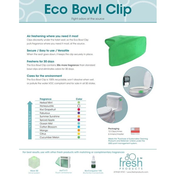 Fresh Products Eco Bowl Clip 2.0 Citrus, 12/cs - EBC72-CT