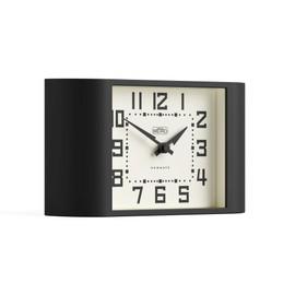 NEWGATE® Mini Metro desk clock | Retro mantel clock | Black | Mid-century style for desk, table top, shelf or bedside