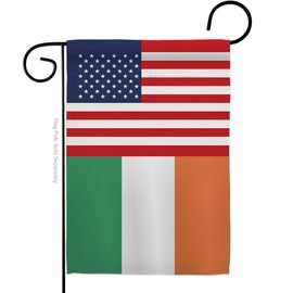 Nationality Ireland US Friendship Garden Flag Regional Nation International World Country Particular Area Small Decorative Gift Yard House Banner Double-Sided Made in USA 13 X 18.5