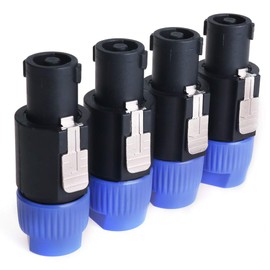 NANYI NL4FC speakon Cable Crown Amplifier, Audio Speaker Plug Twist Lock 4 Pole Speaker Plug Compatible with Neutrik Speakon NL4FC, NL4FX, NLT4X, NL2FC - 4 Pack