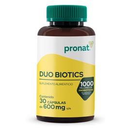 PRONAT  Probióticos Duo Biotics, Suplemento Alimenticio, con Prebióticos, 30 Cápsulas de Liberación Retardada                                         