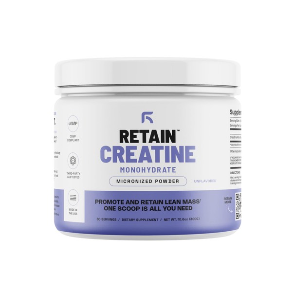 RETAIN RETAIN Creatine Monohydrate Powder (60 Serv) - 100% Micronized