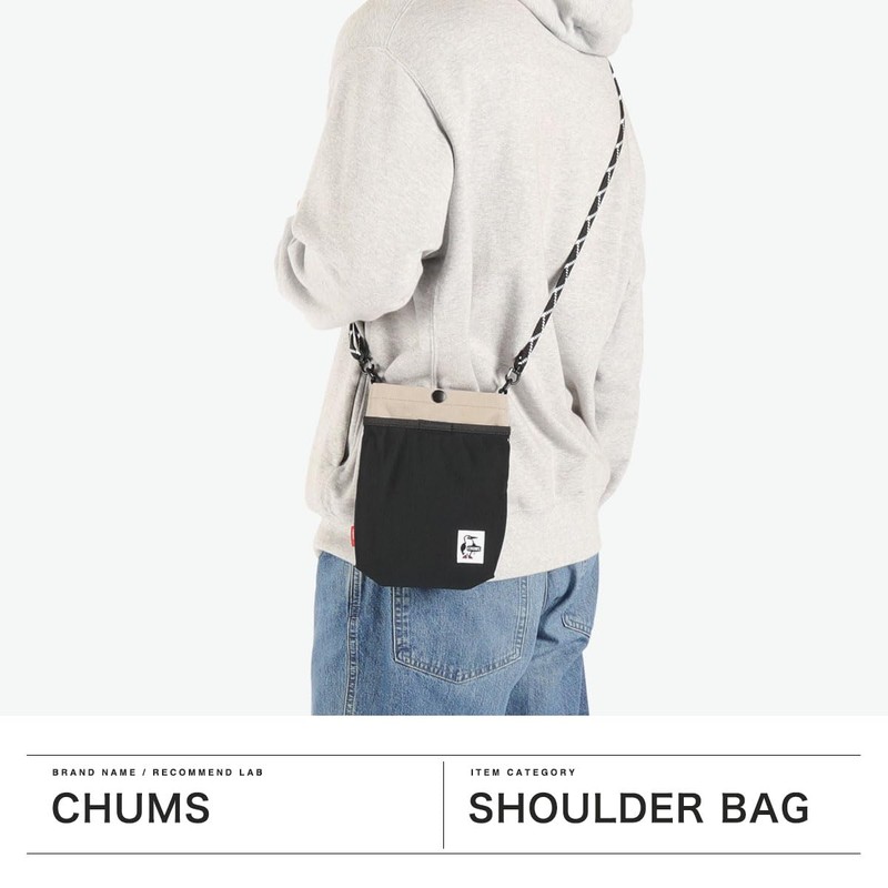 CHUMS Recycle Mesh Pocket Shoulder Bag, Black, Free size