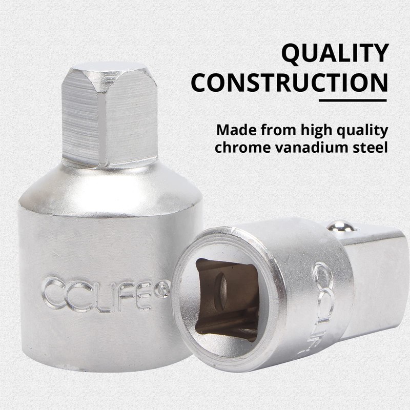 CCLIFE 6 pcs Impact Driver Socket Wrench Adapter 1/2' 1/4'