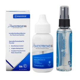 GHOSTBOND XL 1.3oz & No Sweat Scalp Antiperspirant 2oz Set | Water & Oil-Resistant Wig Glue and Sweat-Control Formula for Secure Bonding of Lace Wigs & Hair Systems