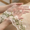 Artoid Mode Daisy Floral Beige Apricot Shaped Gauze Embroidery Table