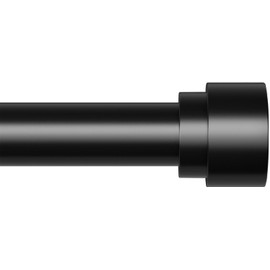 Curtain Rods for Windows 16-88 Inches, Adjustable Window Curtain pole with Brackets, 1” Diameter Splicing Drapery Rods, Black