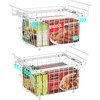 iSPECLE Freezer Organizer Bins - 2 Pcs Hanging Baskets for