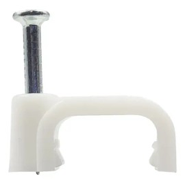 Grapas para Cable Plano de 10mm Blancas  Pack de 100 Piezas Lion Tools                                                                                